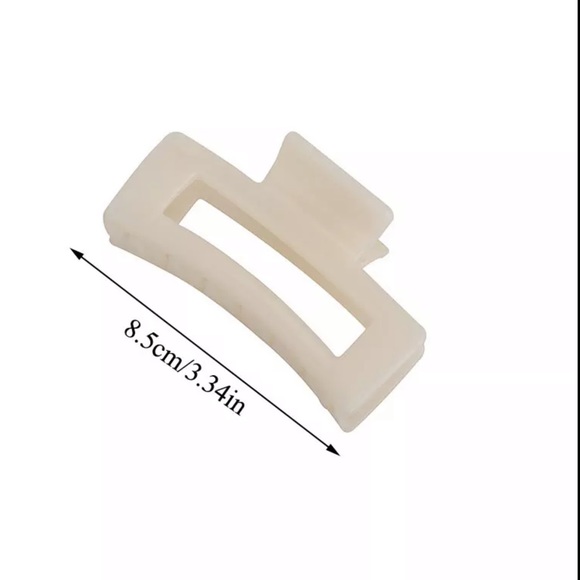 Translucent Rectangular Hair Clip - Coral - Picture 5 of 6